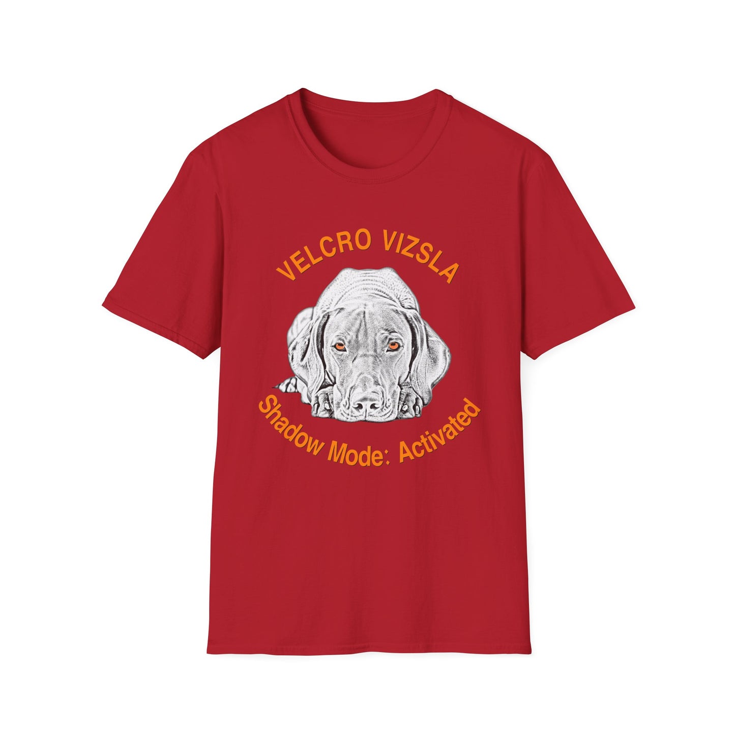Velcro Vizsla T-Shirt — "Shadow Mode: Activated" Vizsla Line Art