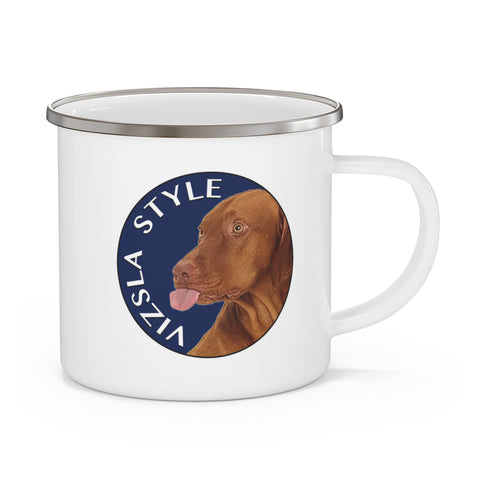 All About "T" Logo w/ Lake CDA Outdoor Adventure Enamel Mug - Perfect for Camping, Hiking, Picnics, Gifts for Dog Lovers, Travel Mug