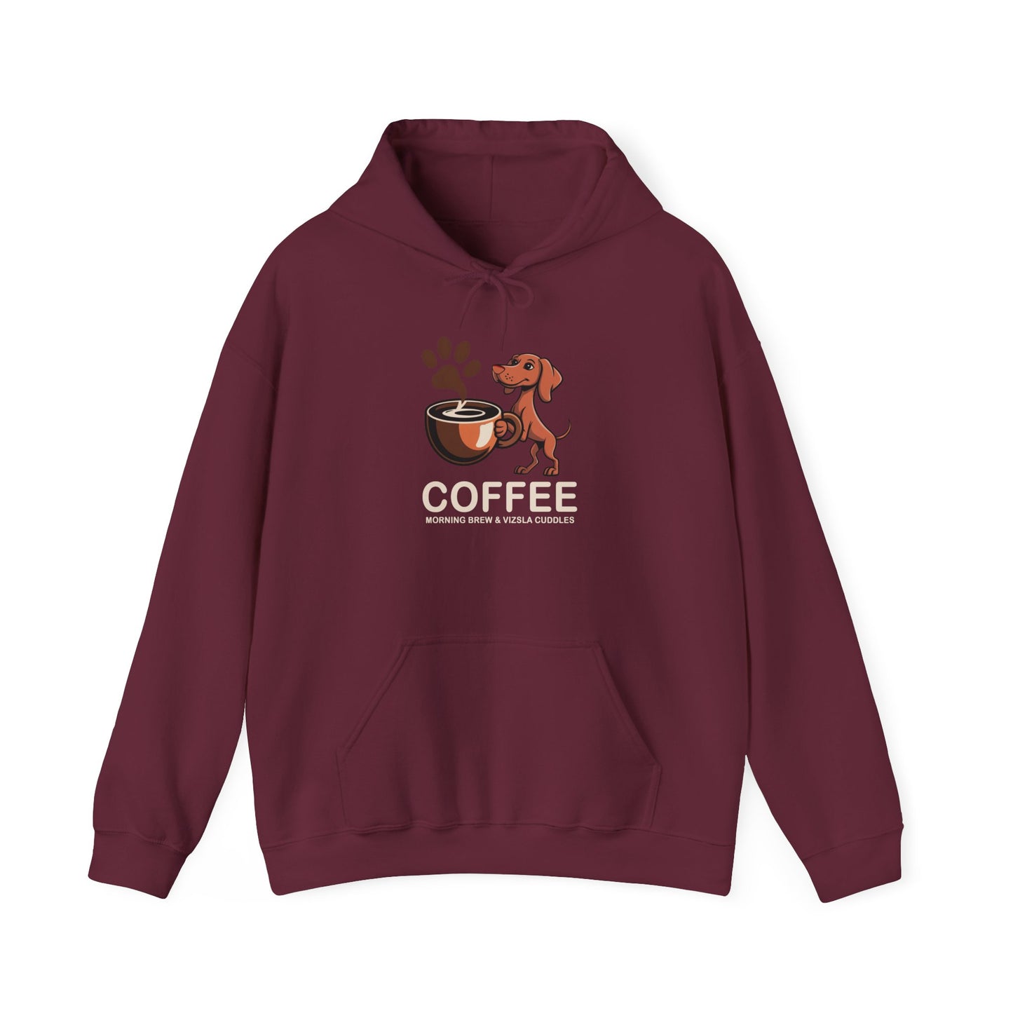 Morning Brew & Vizsla Cuddles Puppy Hoodie Sweatshirt