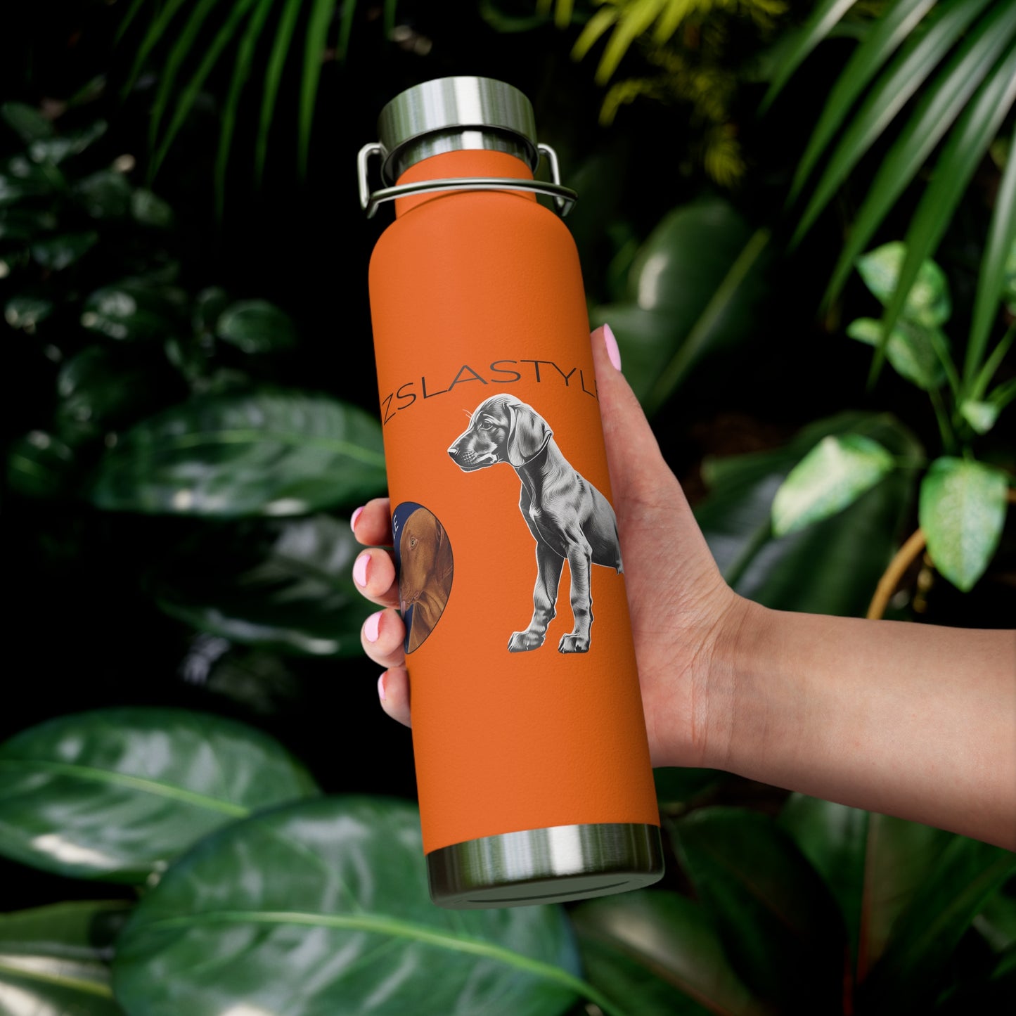 Vizsla Style Puppy w/ Logo - Stylish Copper Insulated Water Bottle