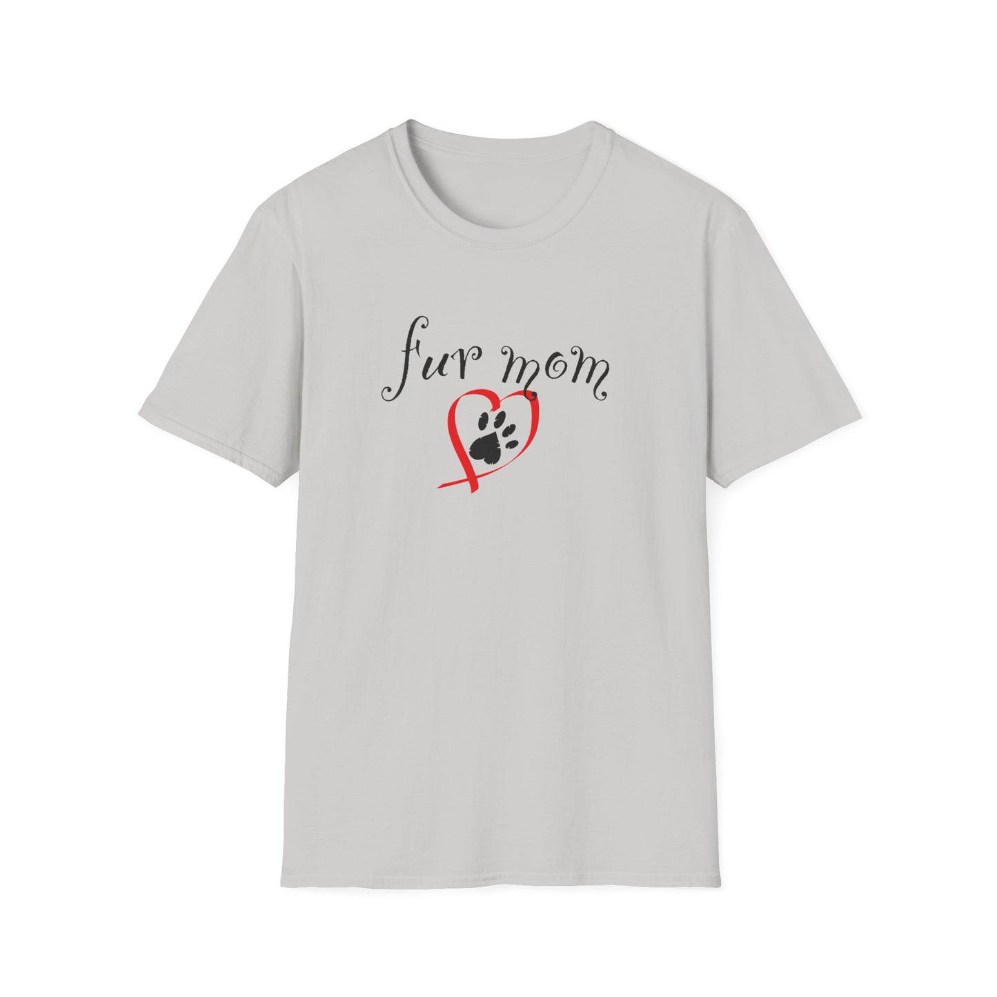 Fur Mom T-Shirt — Cute Heart & Puppy Paw Tee for Dog Lovers