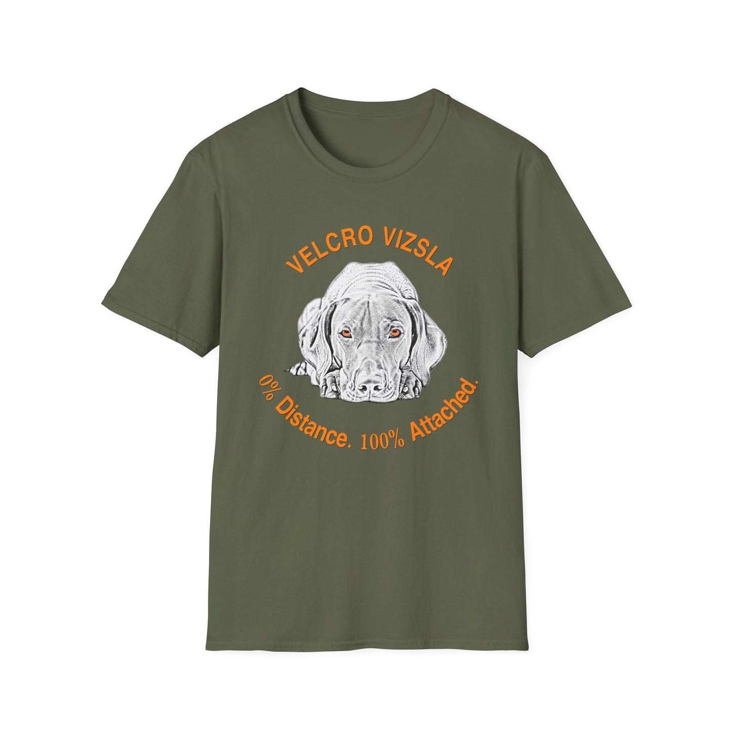 Velcro Vizsla T-Shirt — "0% Distance. 100% Attached."