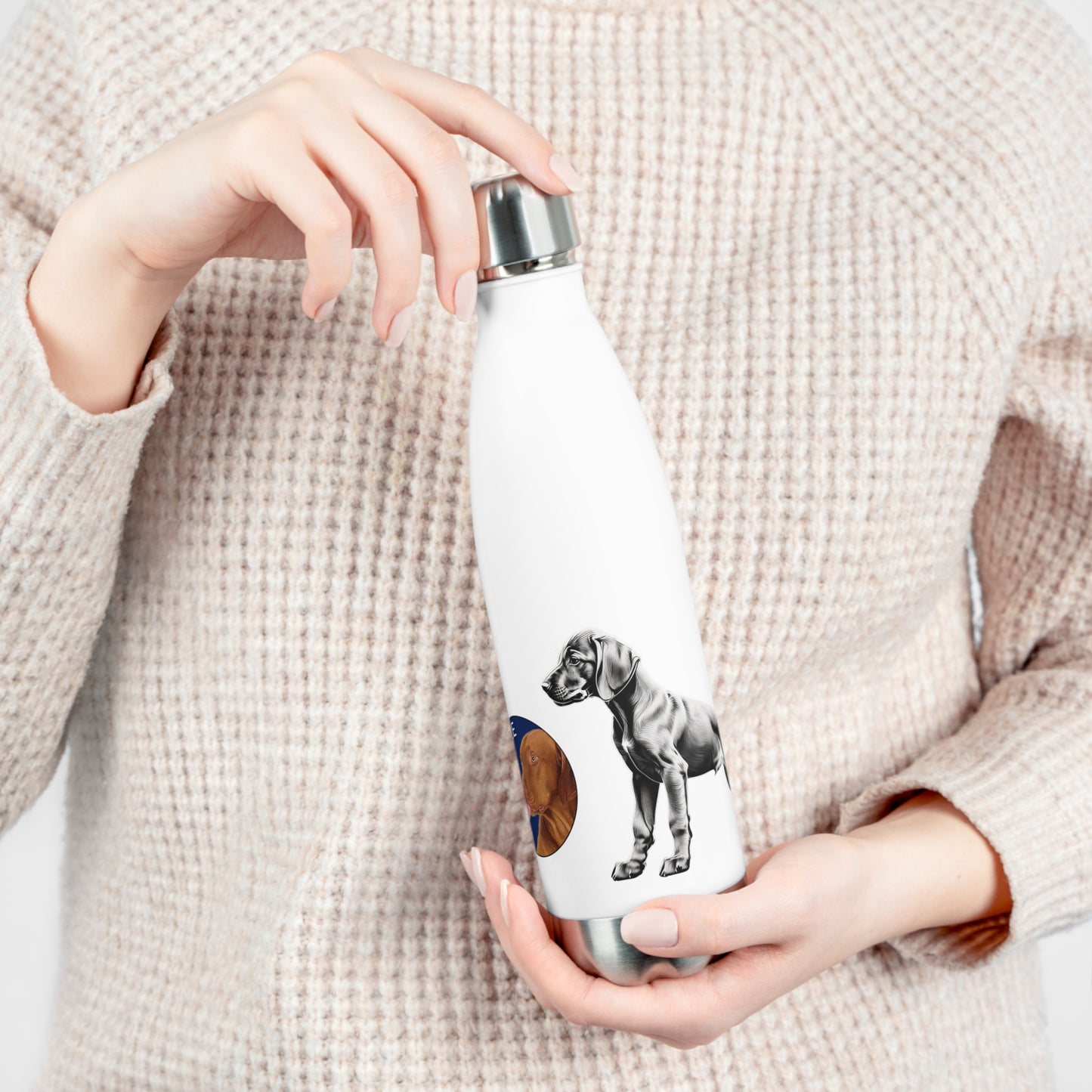 Vizsla Style Puppy w/ Logo - Dog Lover's 20oz Insulated Water Bottle