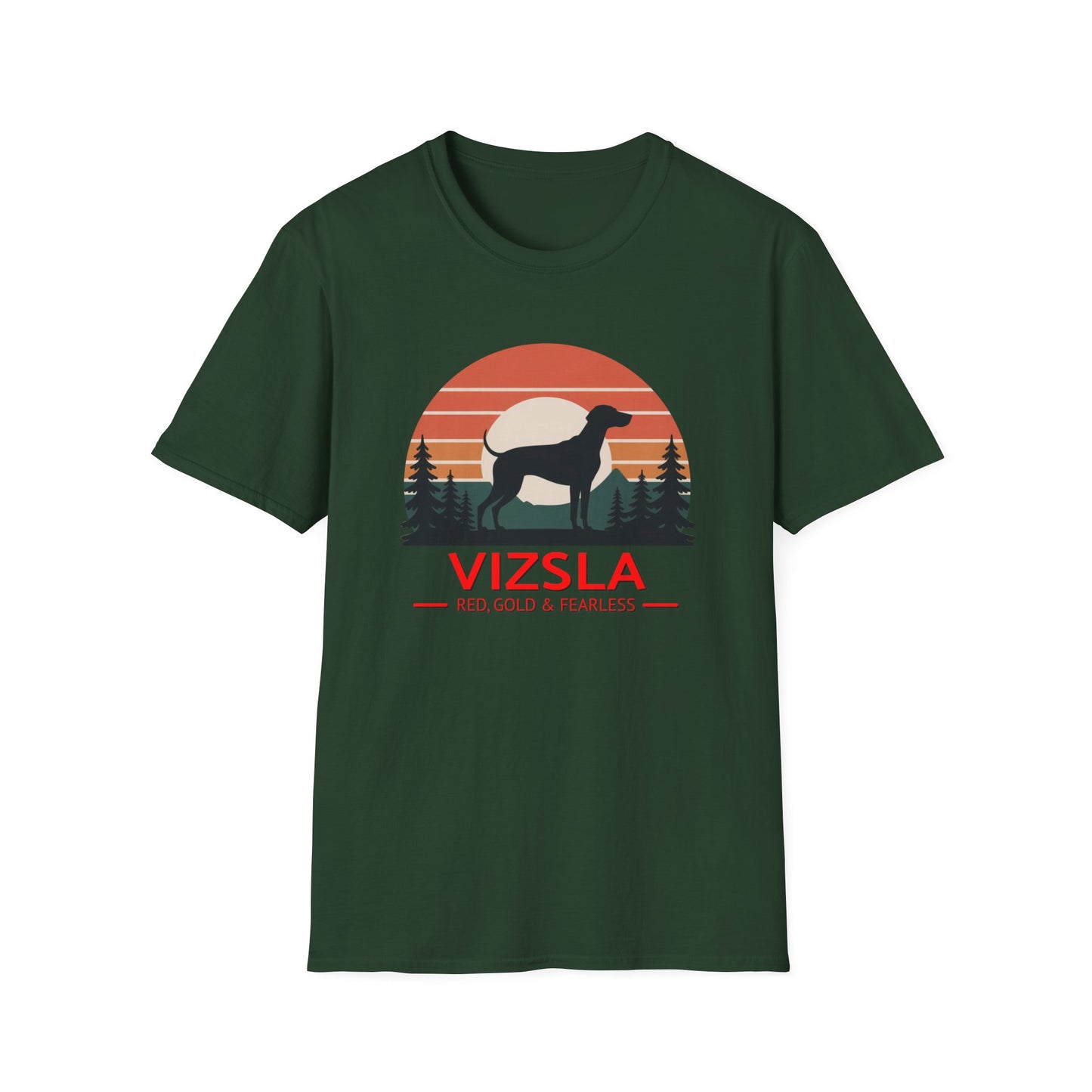 Vizsla Mountain Tee — "VIZSLA - Red, Gold & Fearless"