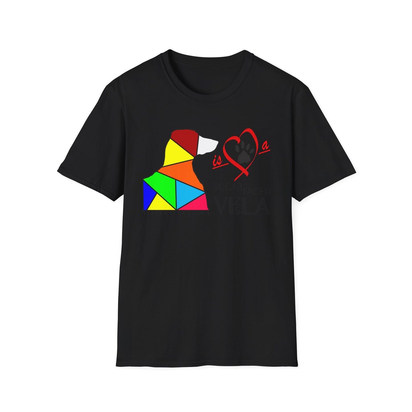 Love is a Sugar Faced Vizsla - All Around Sports T-shirt (Dk Text)