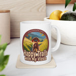 Happy Trails With My Vizsla Puppy / New Vizsla Puppy White Glossy mug