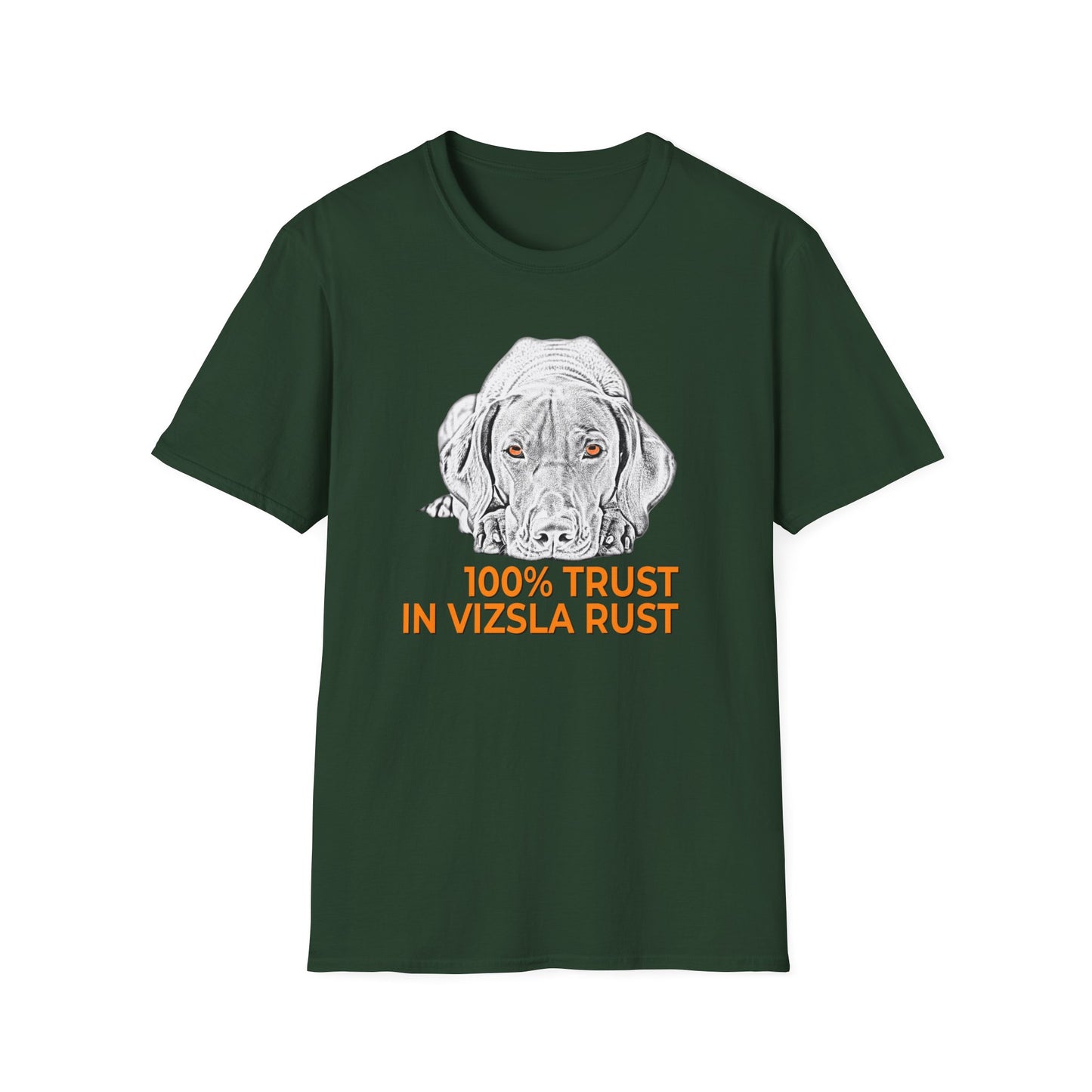 Vizsla Line Art Tee — "100% Trust In Vizsla Rust"