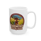 Happy Trails With My Vizsla Puppy / New Vizsla Puppy White Glossy mug
