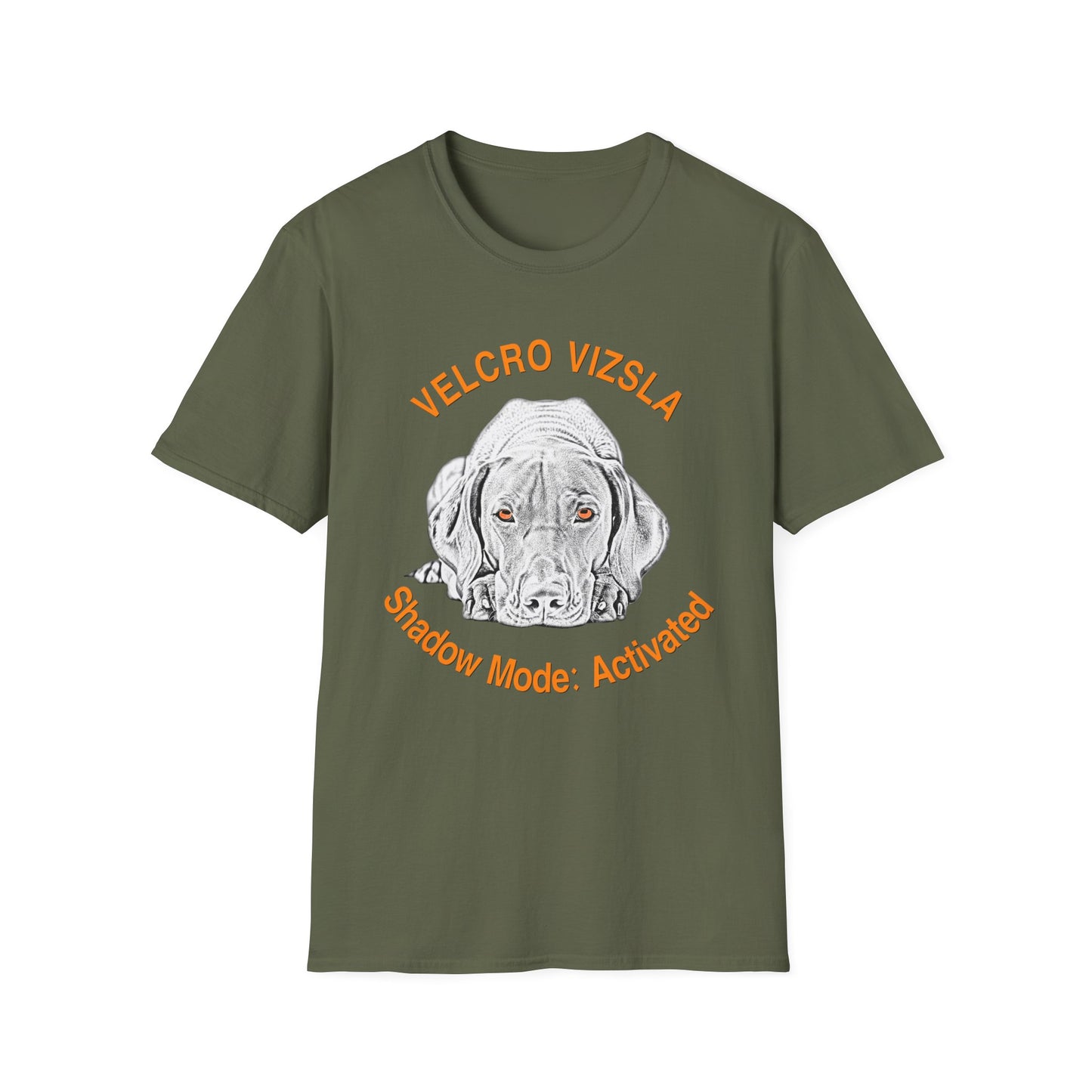Velcro Vizsla T-Shirt — "Shadow Mode: Activated" Vizsla Line Art