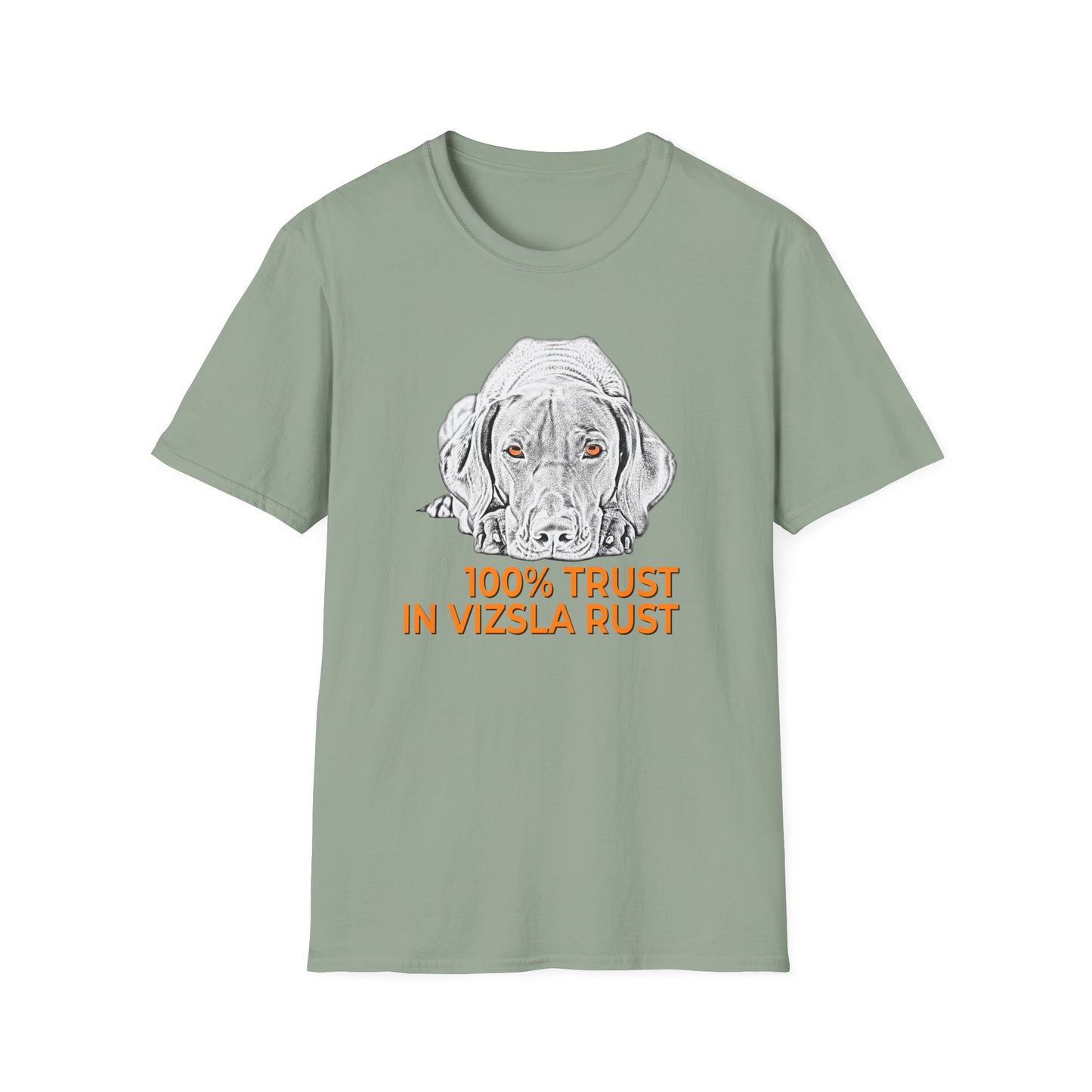 Vizsla Line Art Tee — "100% Trust In Vizsla Rust"