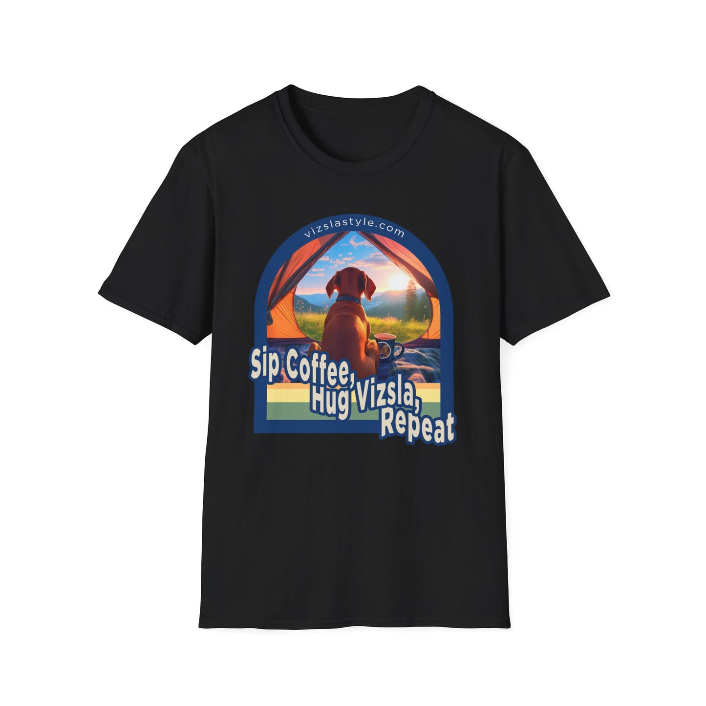 Sip Coffee, Hug Vizsla, Repeat! t-shirt