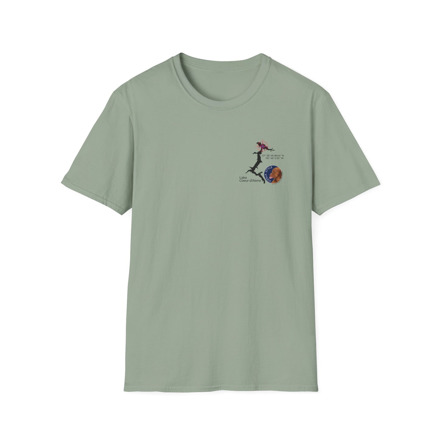 Lake CDA - Vizsla Style All Around Sports T-shirt (Dk Text)