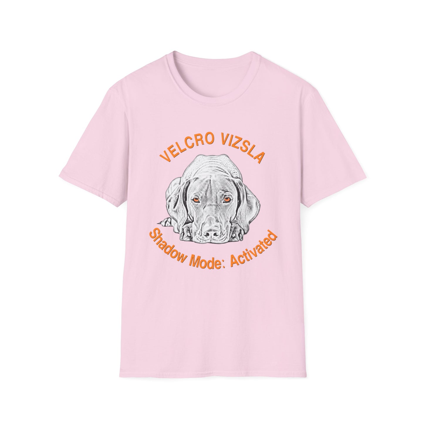 Velcro Vizsla T-Shirt — "Shadow Mode: Activated" Vizsla Line Art