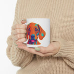 Happy Trails With My Vizsla Puppy / New Vizsla Puppy White Glossy mug