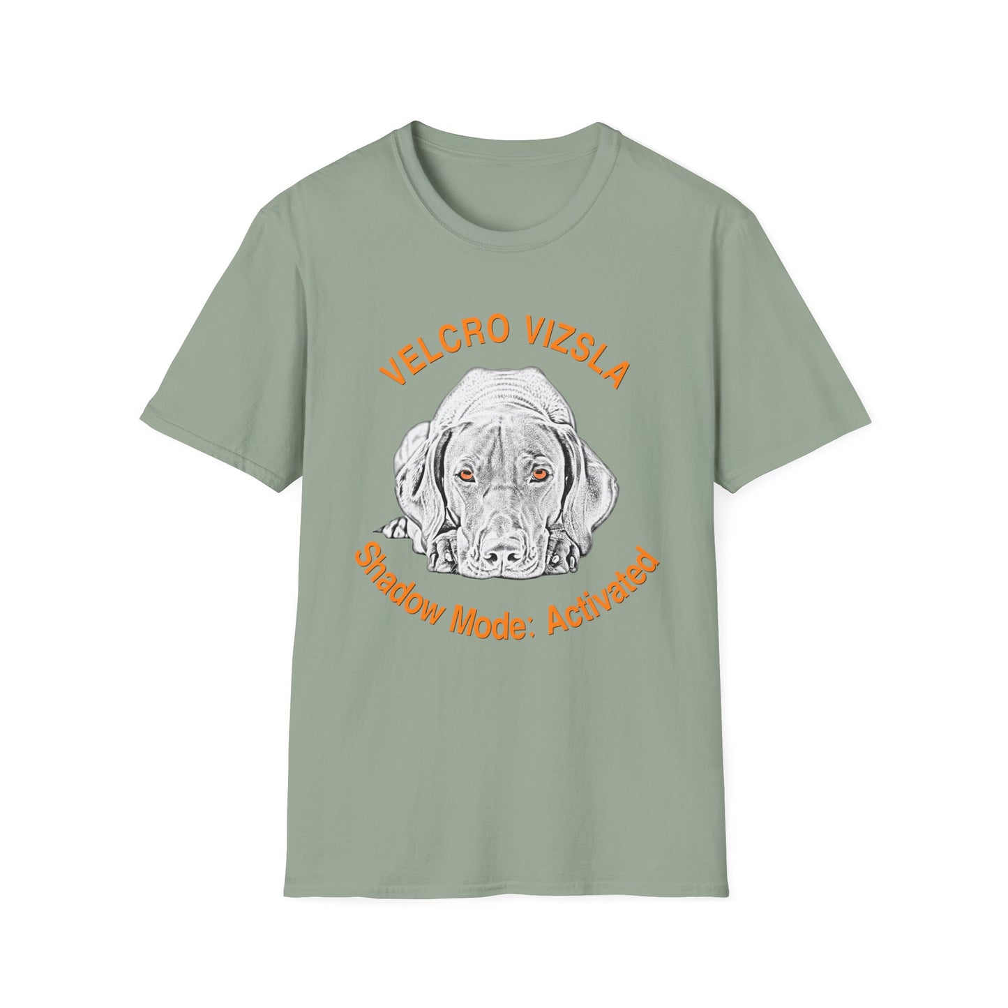Velcro Vizsla T-Shirt — "Shadow Mode: Activated" Vizsla Line Art
