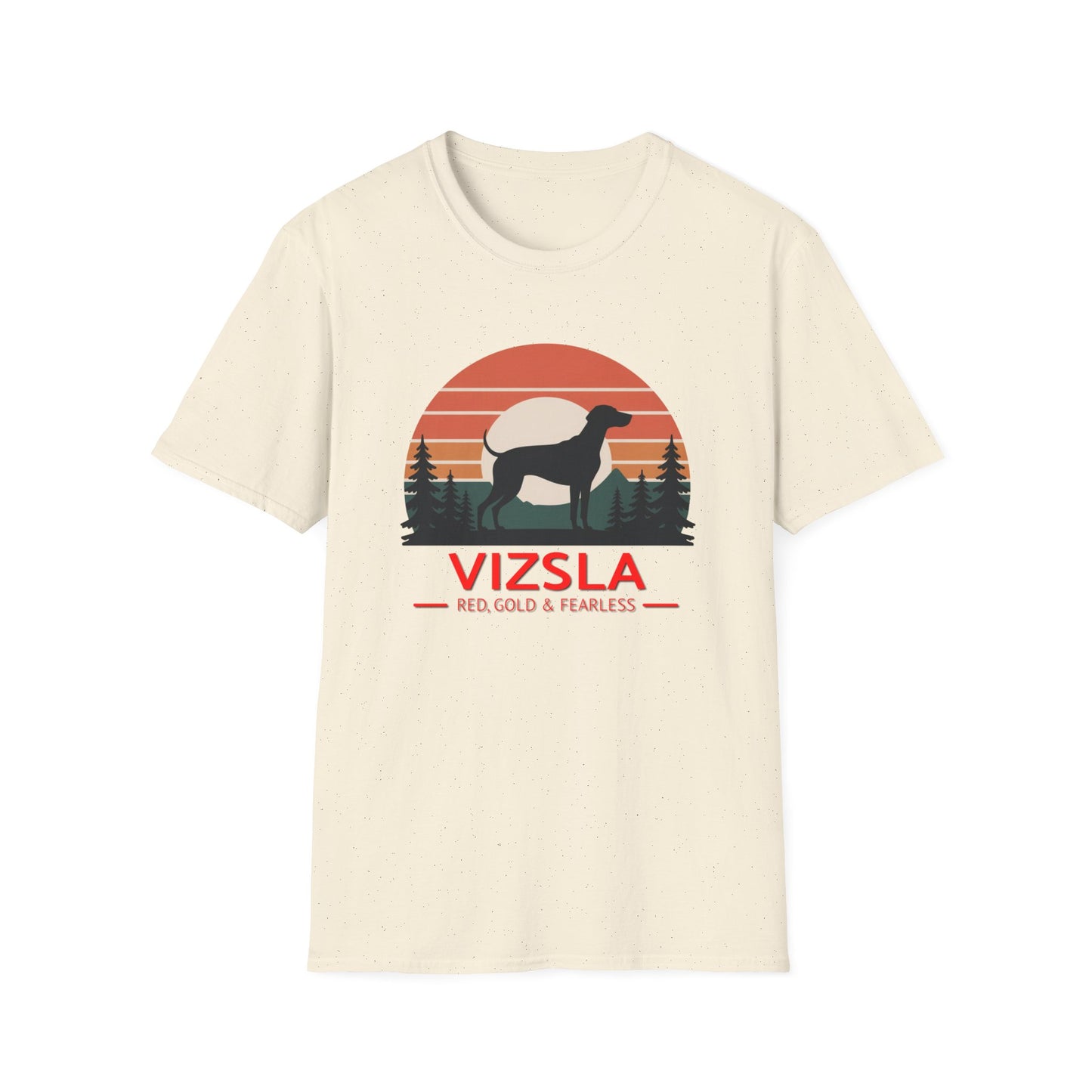 Vizsla Mountain Tee — "VIZSLA - Red, Gold & Fearless"