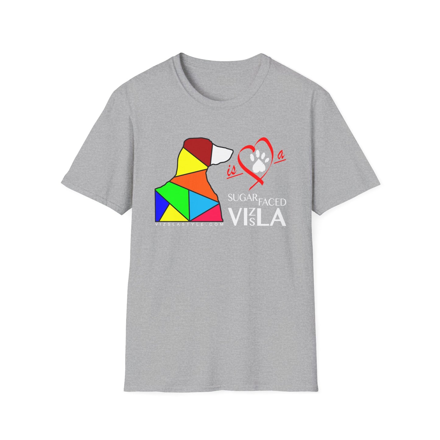 Love is a Sugar Faced Vizsla All Around Sports T-shirt (Lt Text)