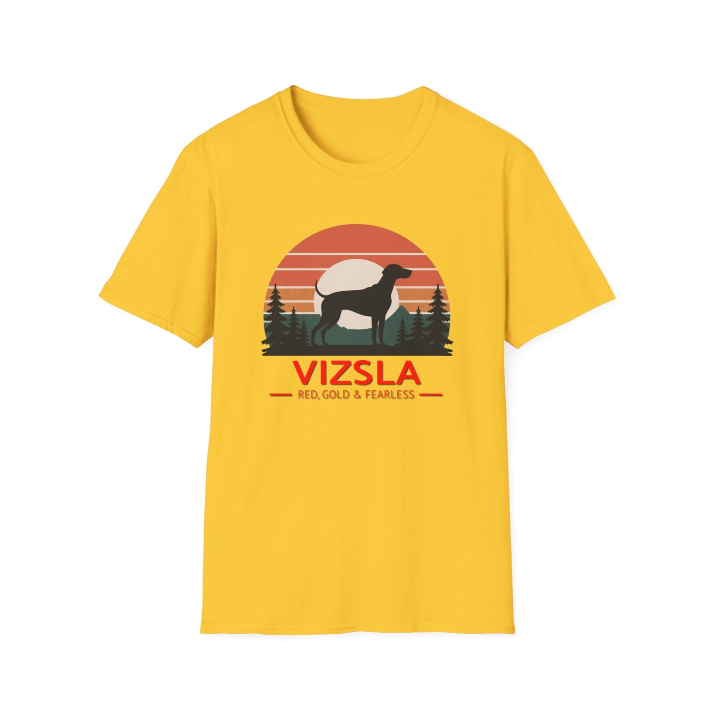 Vizsla Mountain Tee — "VIZSLA - Red, Gold & Fearless"