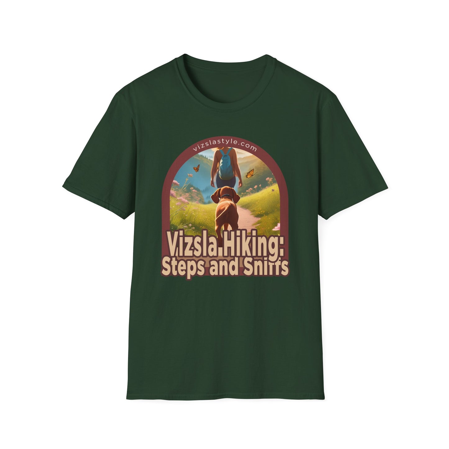 Vizsla Hiking: Steps And Sniffs w/ Hiker t-shirt