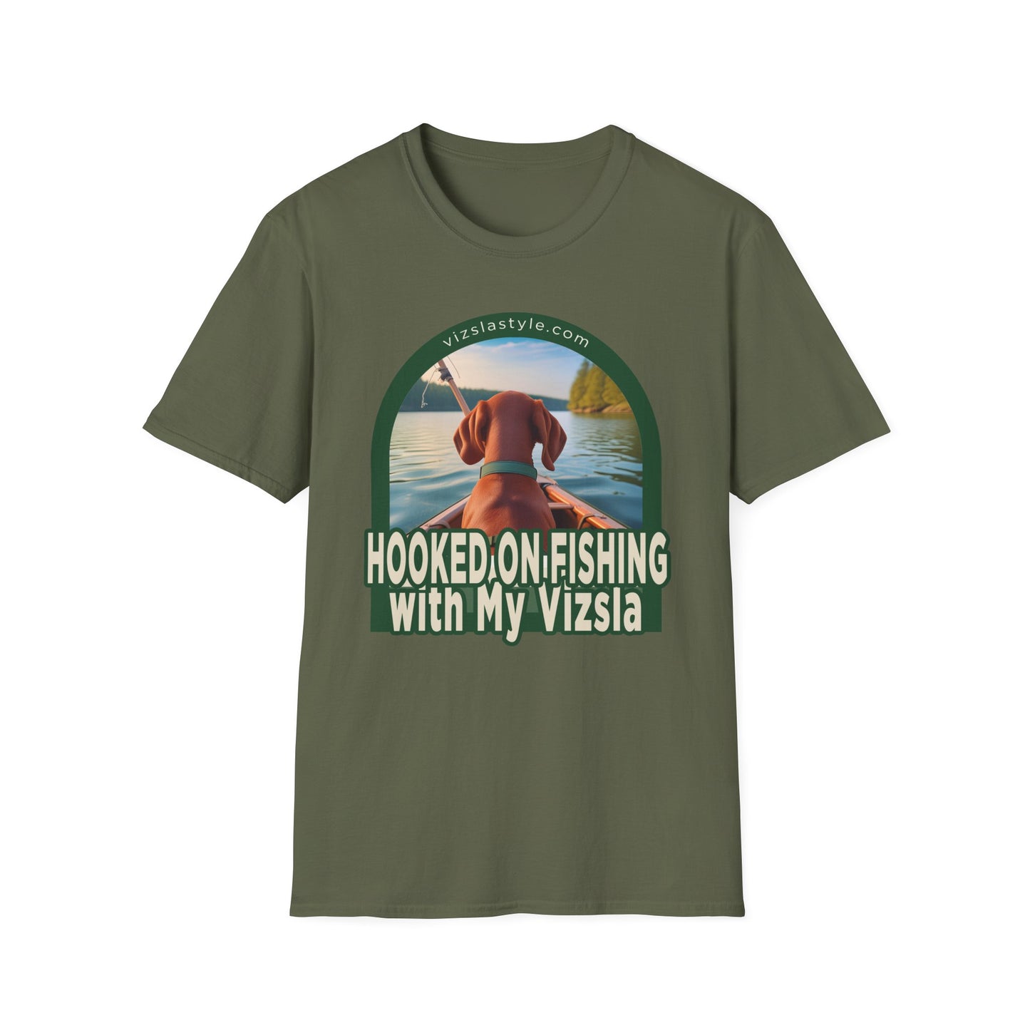 Hooked On Fishing With My Vizsla! t-shirt