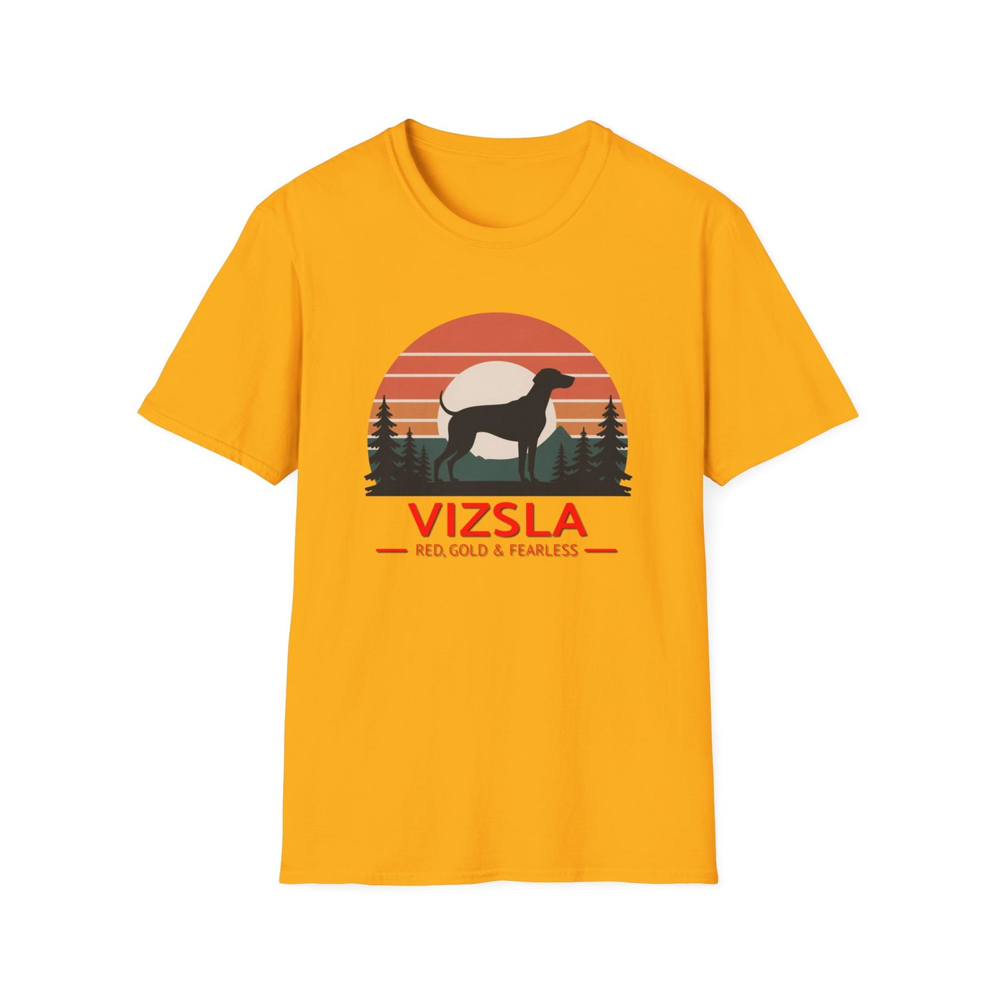 Vizsla Mountain Tee — "VIZSLA - Red, Gold & Fearless"