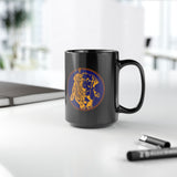 Vizsla Style Puppy in Gold w/ Lake Coeur d'Alene - Hungarian Vizsla Black Mug - Coffee, Tea, Vizsla Mom, Vizsla Dad, Vizsla gift