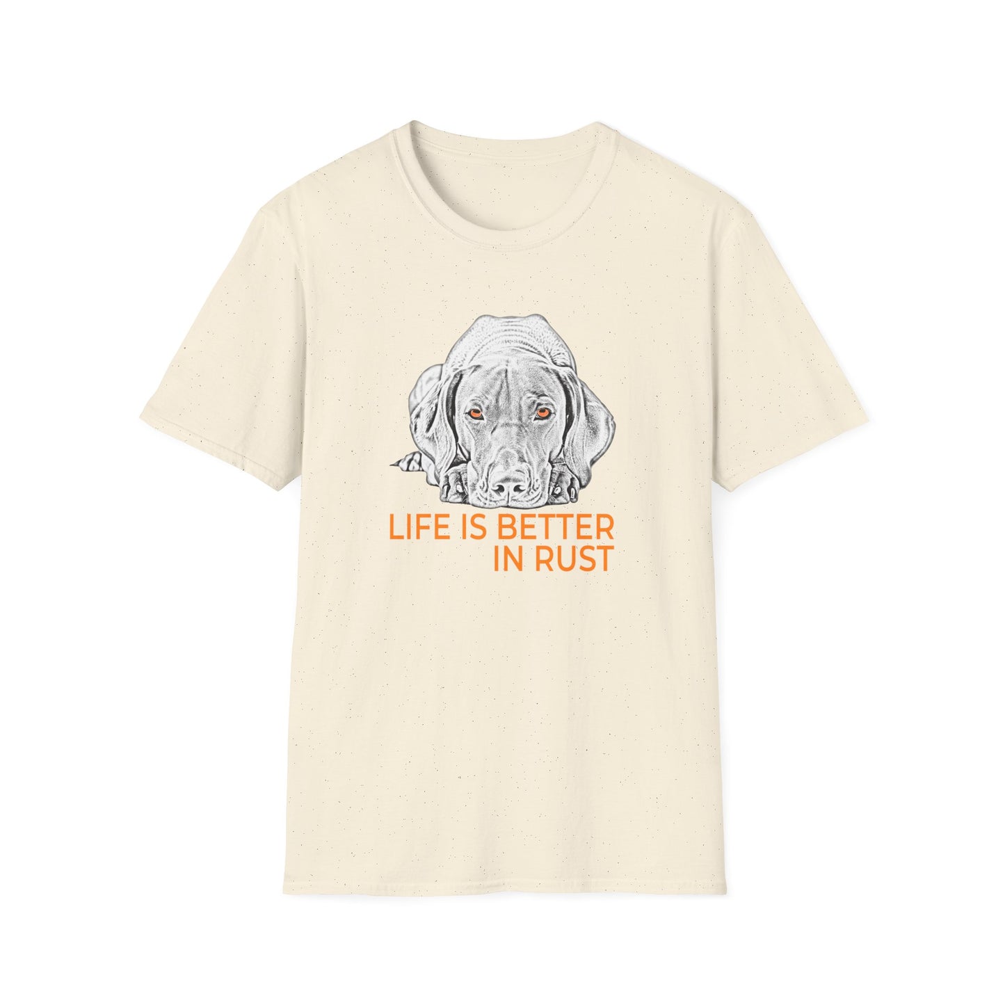 Vizsla Dog T-Shirt — 'Life Is Better in Rust' Line Drawing