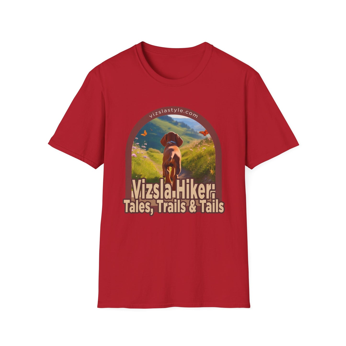 Vizsla Hiker: Tales, Trails & Tails Dog t-shirt