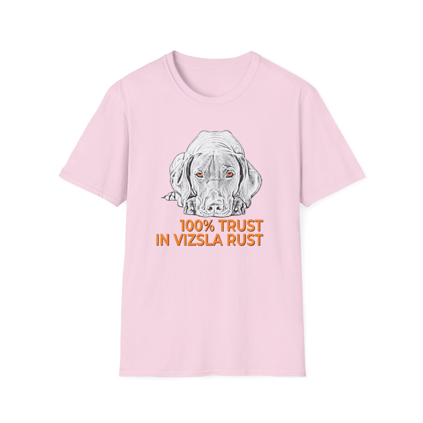 Vizsla Line Art Tee — "100% Trust In Vizsla Rust"