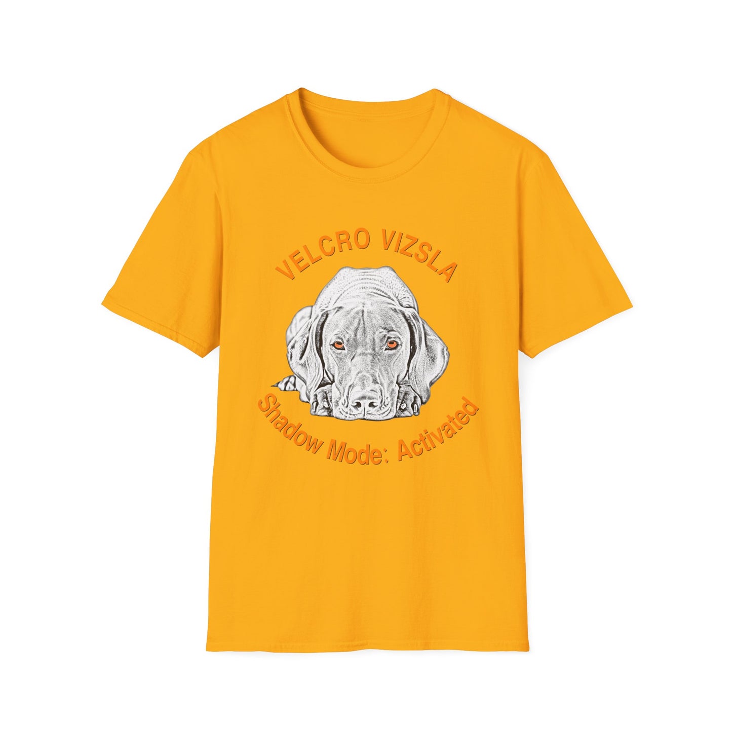 Velcro Vizsla T-Shirt — "Shadow Mode: Activated" Vizsla Line Art