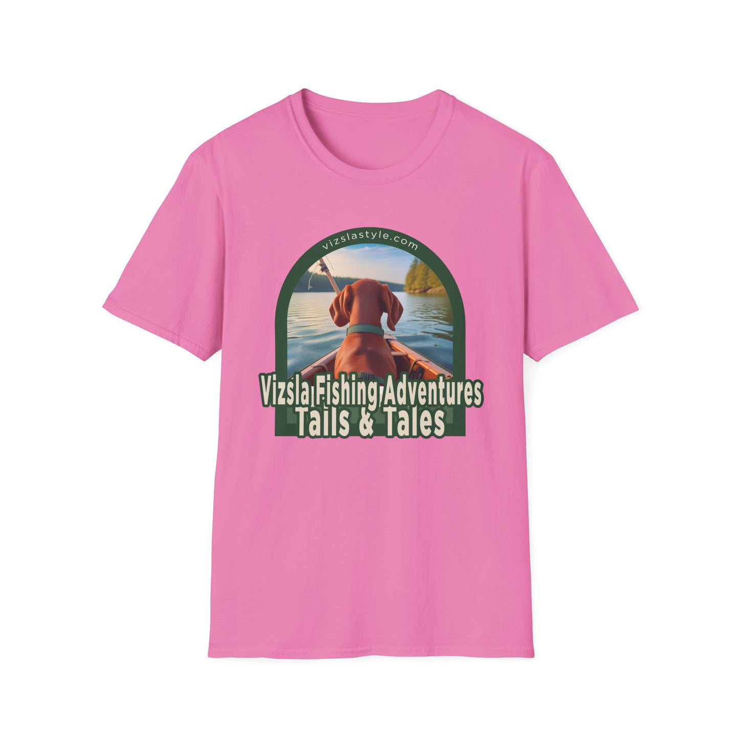 Vizsla Fishing Adventures, Tails & Tales! t-shirt