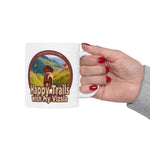 Happy Trails With My Vizsla Dog / New Vizsla Puppy White Glossy mug