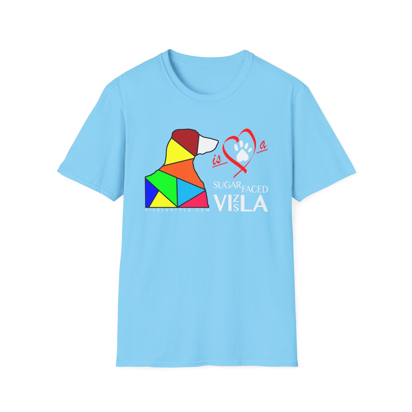 Love is a Sugar Faced Vizsla All Around Sports T-shirt (Lt Text)