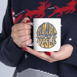 Vizsla Hikes: Paws On The Path (Dog) w/ He's Not A What? Wild Look - White glossy mug
