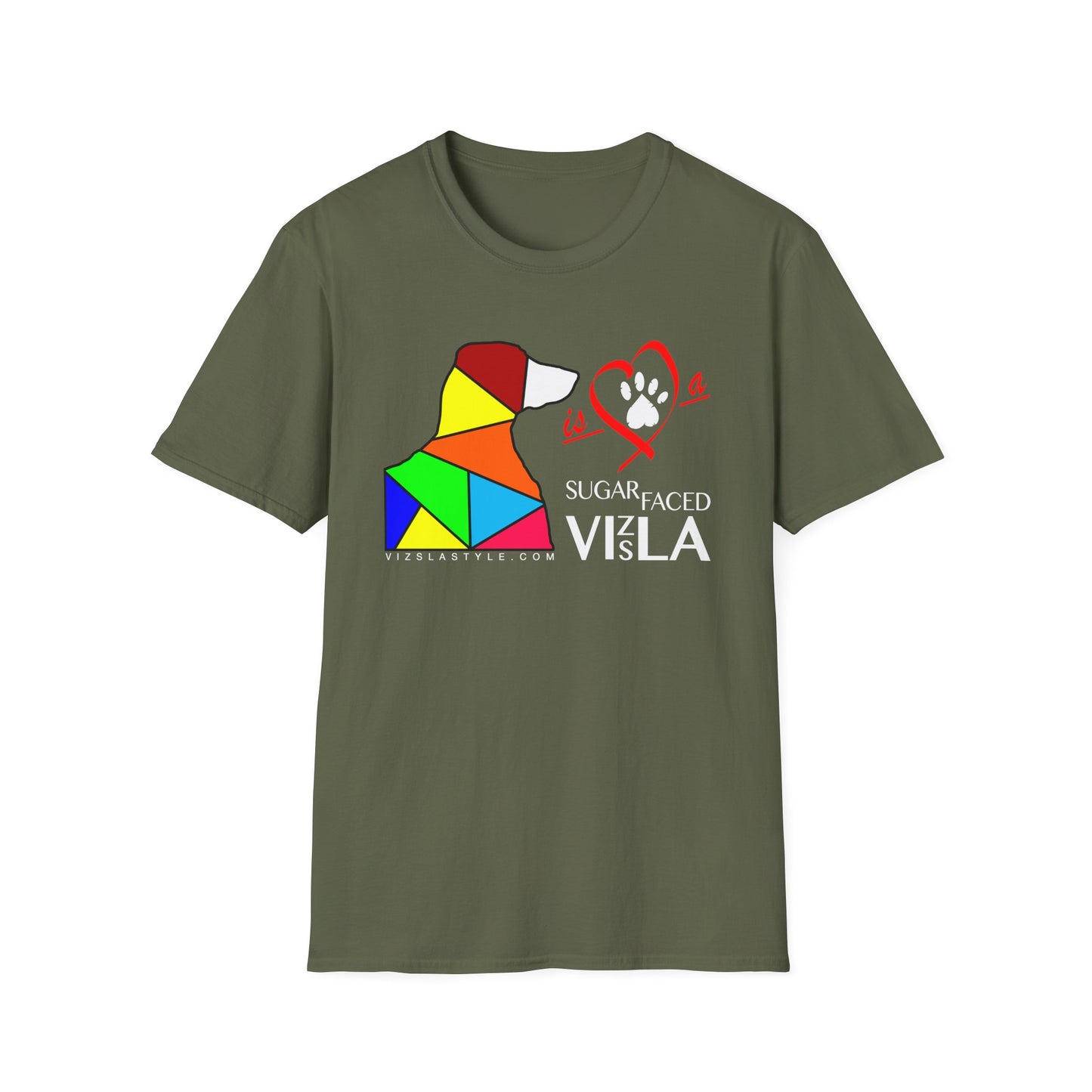 Love is a Sugar Faced Vizsla All Around Sports T-shirt (Lt Text)