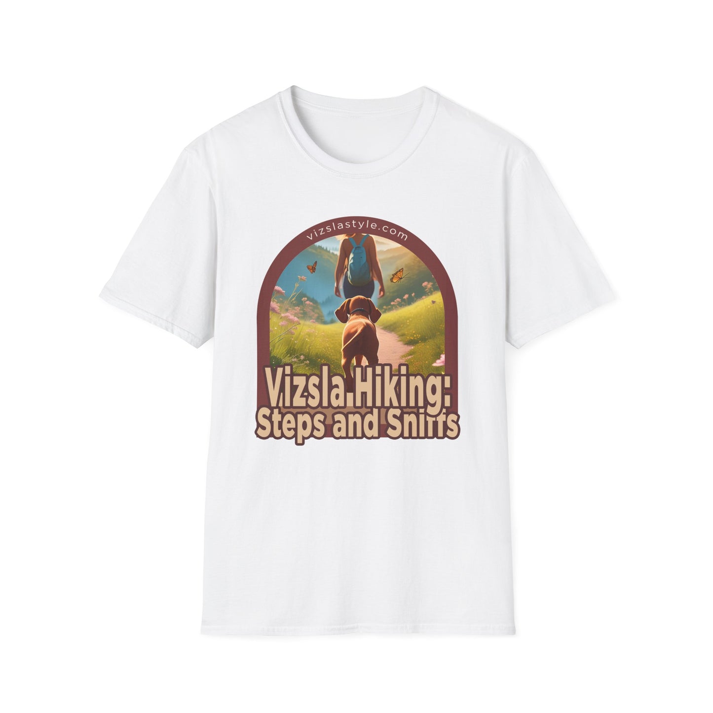 Vizsla Hiking: Steps And Sniffs w/ Hiker t-shirt