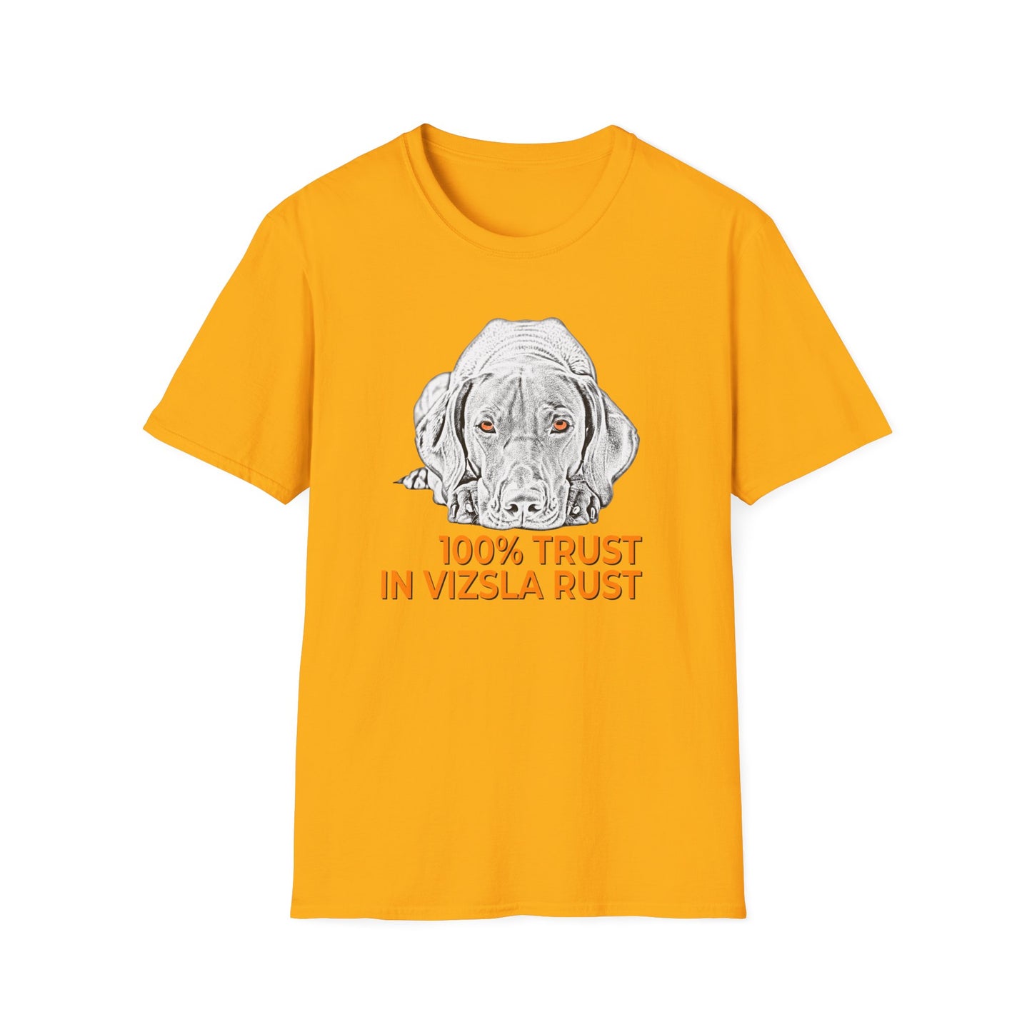 Vizsla Line Art Tee — "100% Trust In Vizsla Rust"