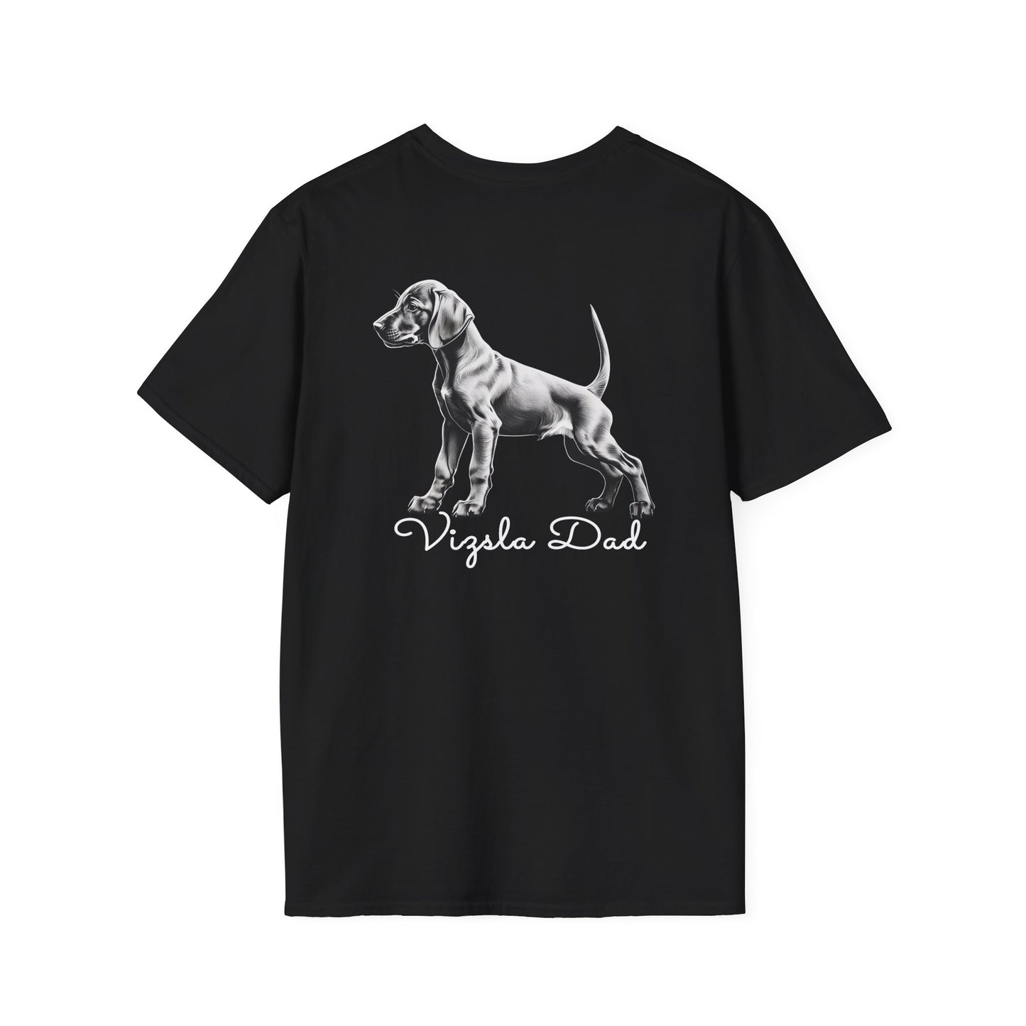 Vizsla Style - Vizsla Dad & Puppy w/ Light Text T-Shirt