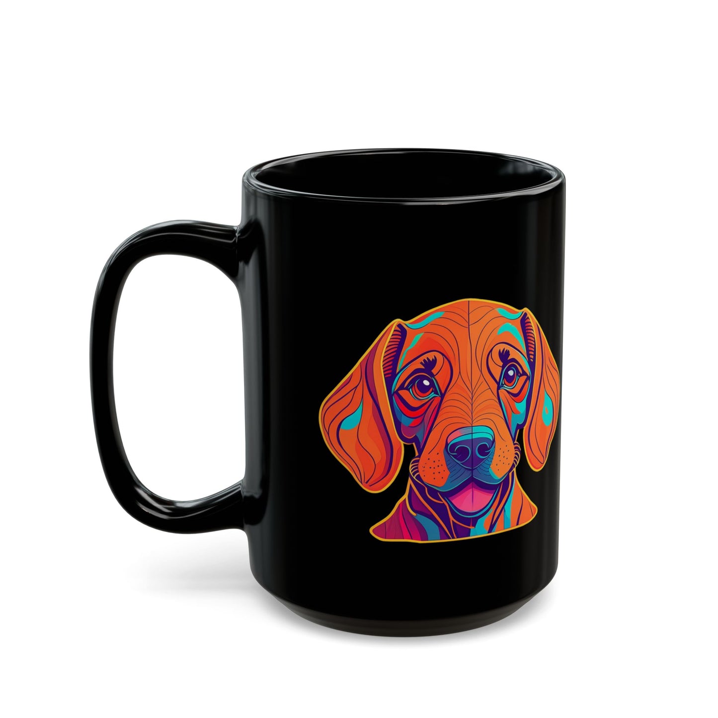 Vizsla Hikes: Paws On The Path (dog) w/ Puppy Face - Black Mug