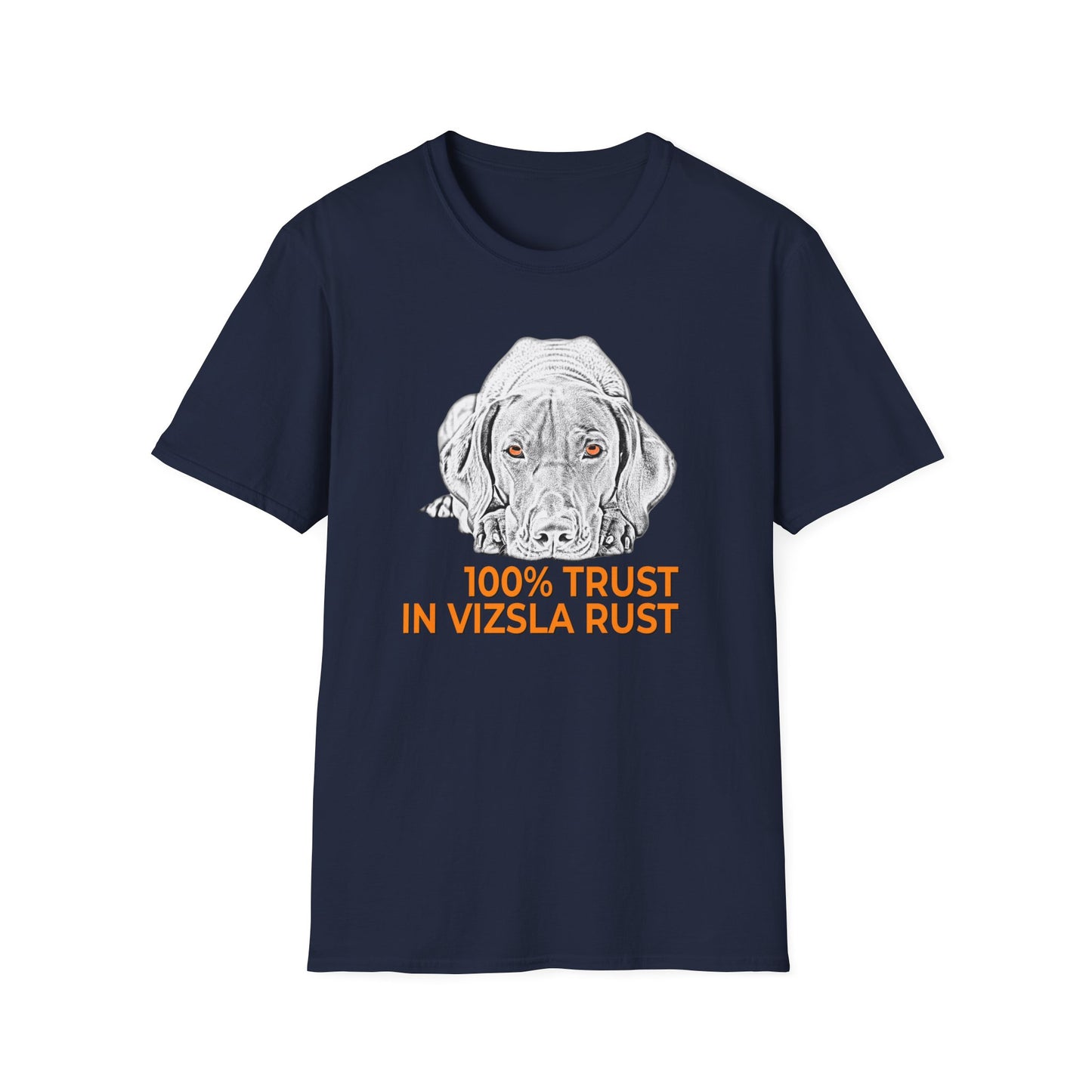 Vizsla Line Art Tee — "100% Trust In Vizsla Rust"
