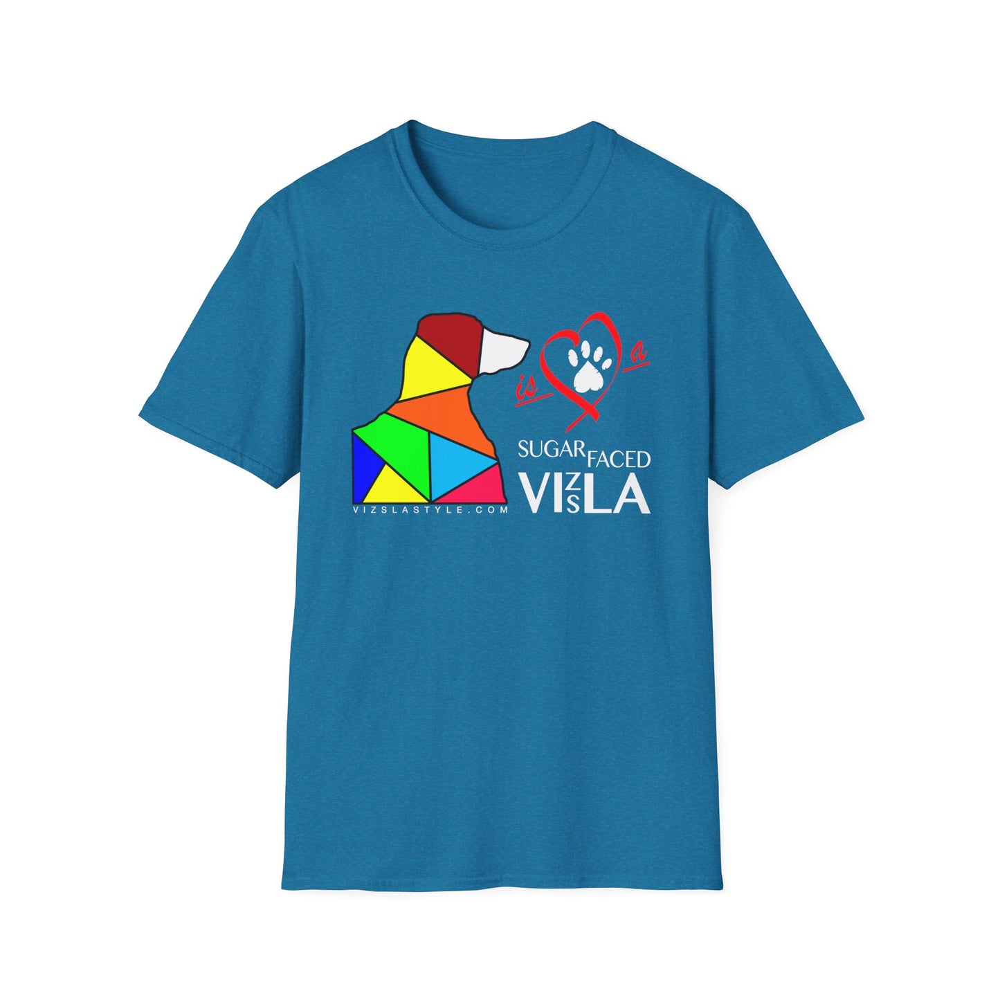 Love is a Sugar Faced Vizsla All Around Sports T-shirt (Lt Text)