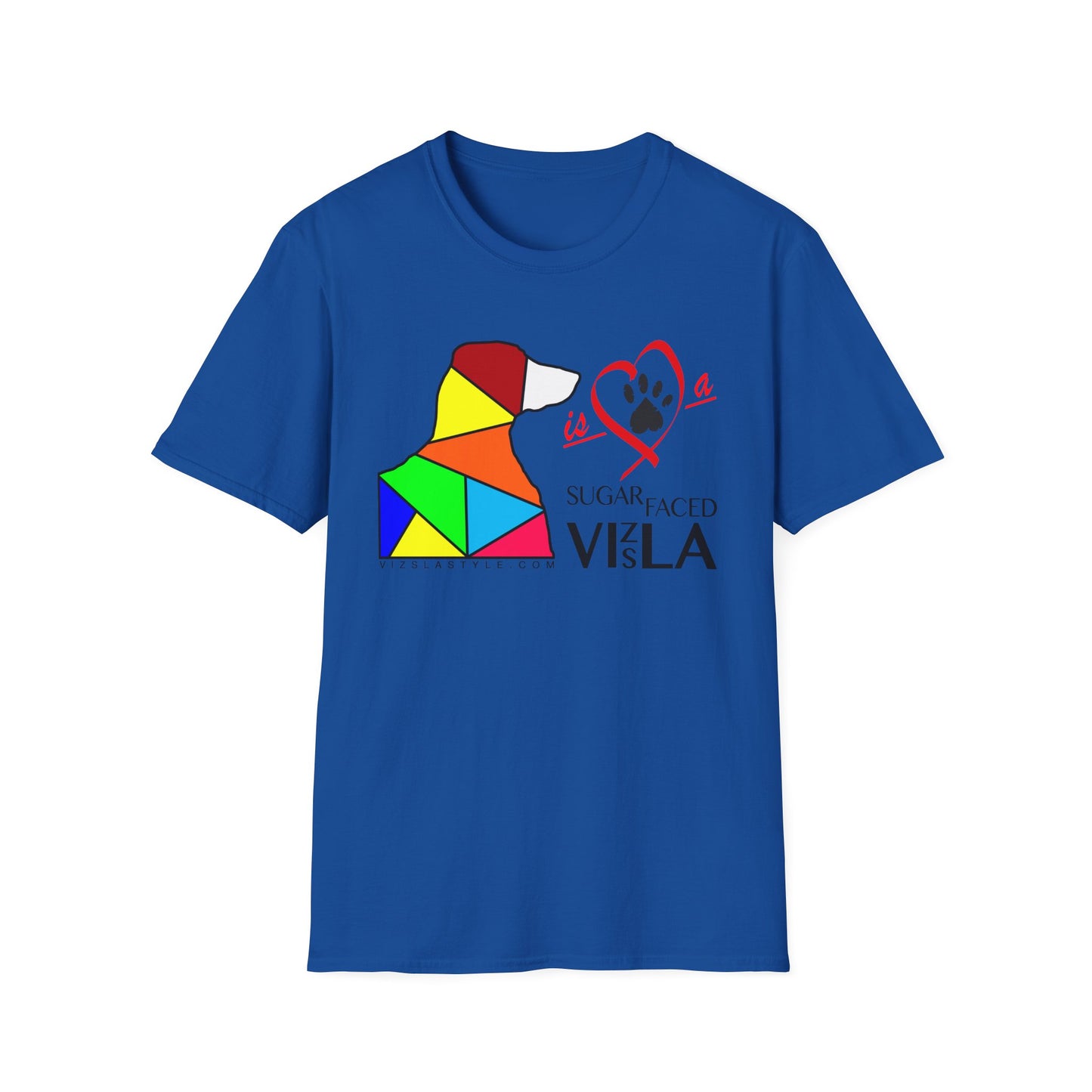 Love is a Sugar Faced Vizsla - All Around Sports T-shirt (Dk Text)