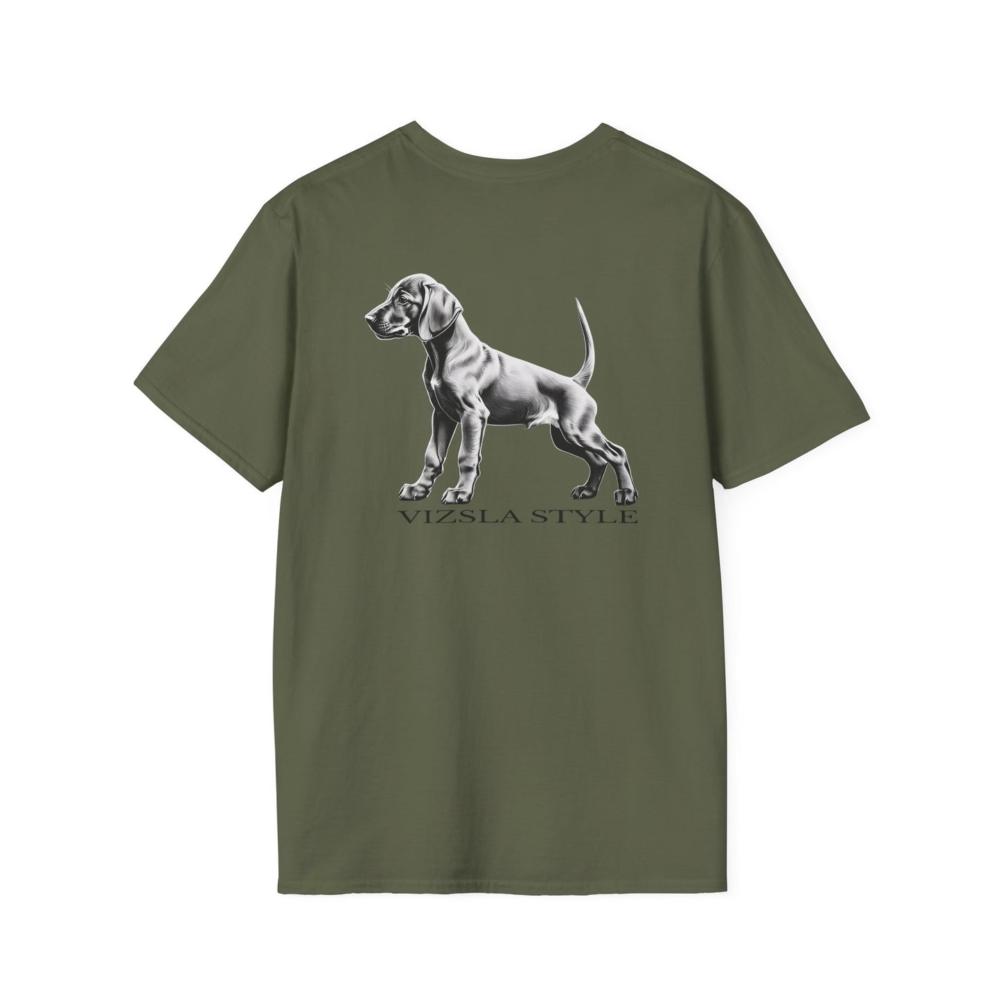 Vizsla Style Puppy w/ Dark Text T-Shirt 2- Sided