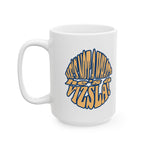 Vizsla Hikes: Paws On The Path (Dog) w/ He's Not A What? Wild Look - White glossy mug