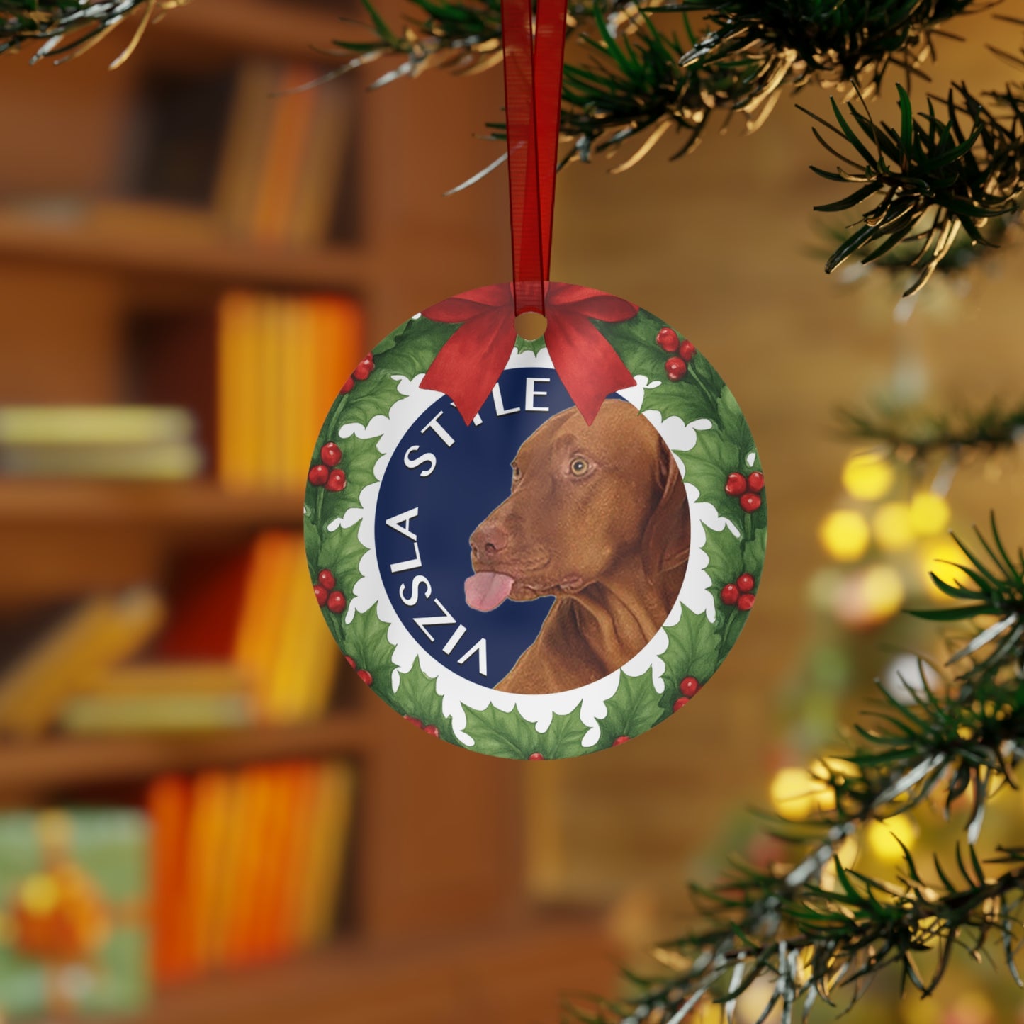Vizsla Metal Ornament — Vizsla Dog Holiday Keepsake