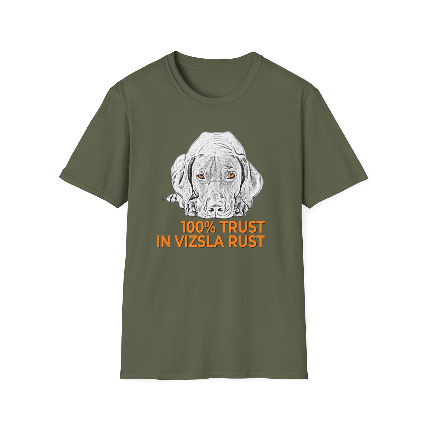 Vizsla Line Art Tee — "100% Trust In Vizsla Rust"
