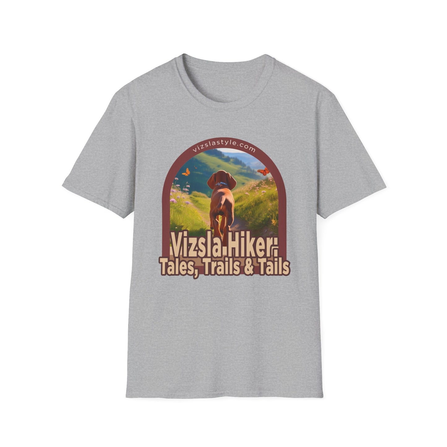 Vizsla Hiker: Tales, Trails & Tails Dog t-shirt