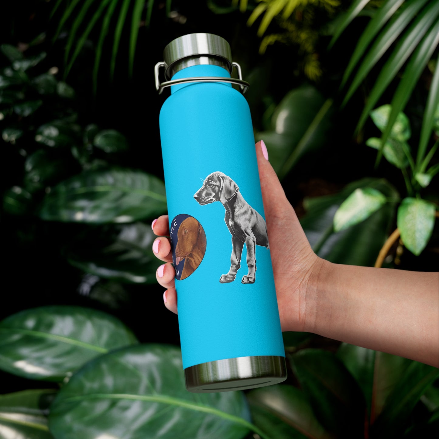 Vizsla Style Puppy w/ Logo - Stylish Copper Insulated Water Bottle