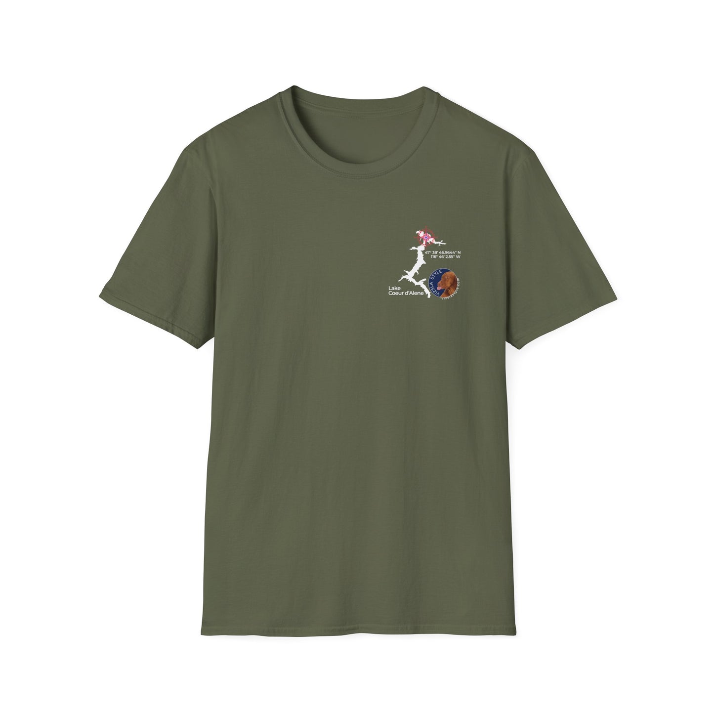 Lake CDA - Vizsla Style All Around Sports T-shirt (Lt Text)