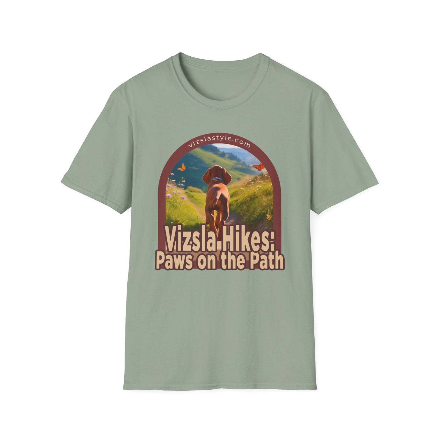 Vizsla Hikes: Paws On The Path Dog t-shirt